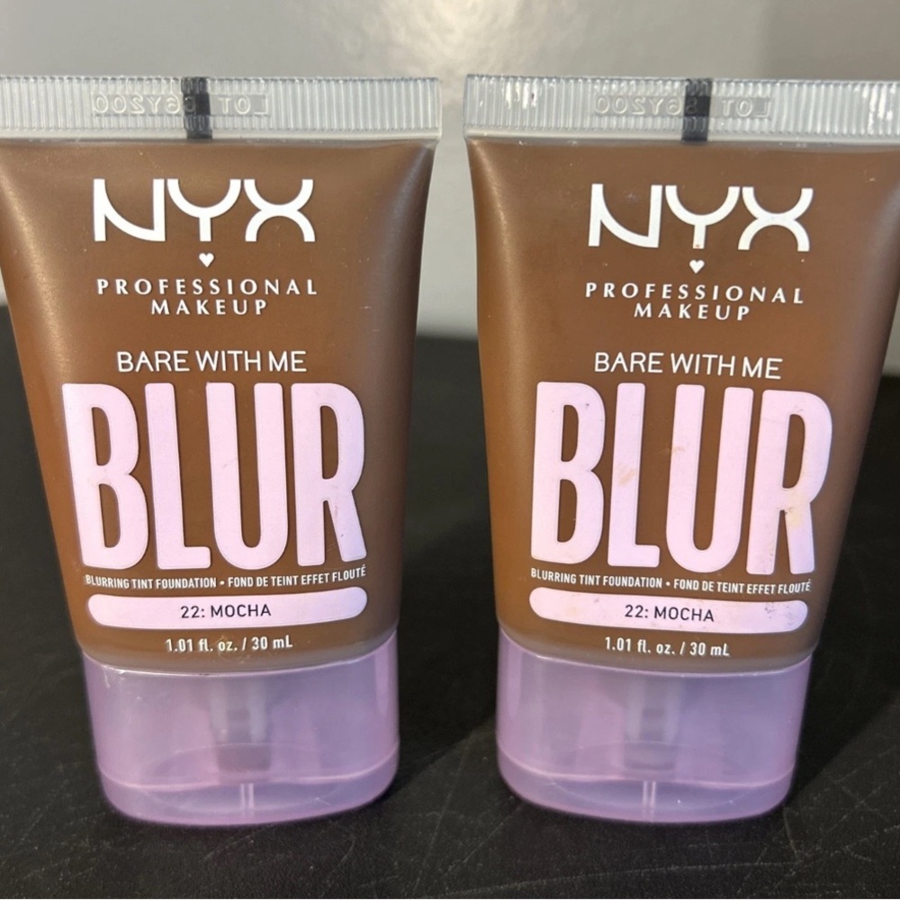 NYX Professional Makeup Bare With Me Blur Foundation - Mocha LOT OF 2